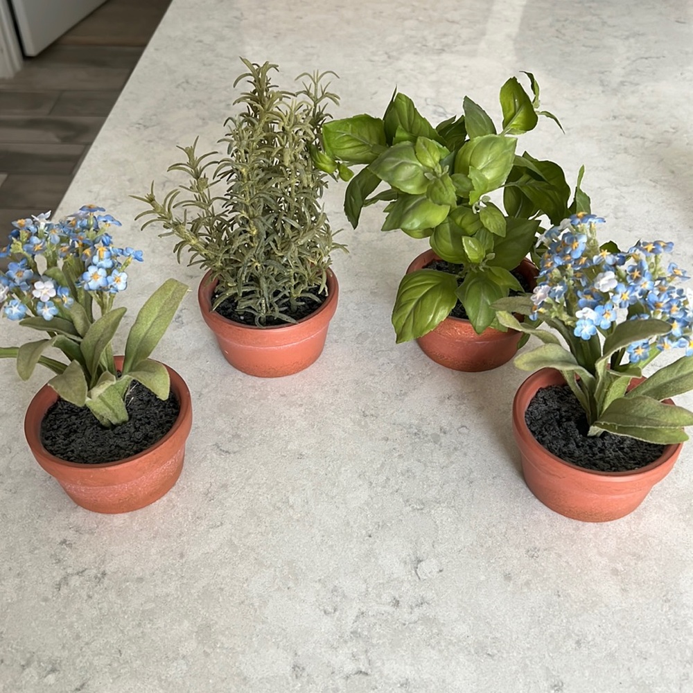 Pottery Barn Faux Flowers and Herbs